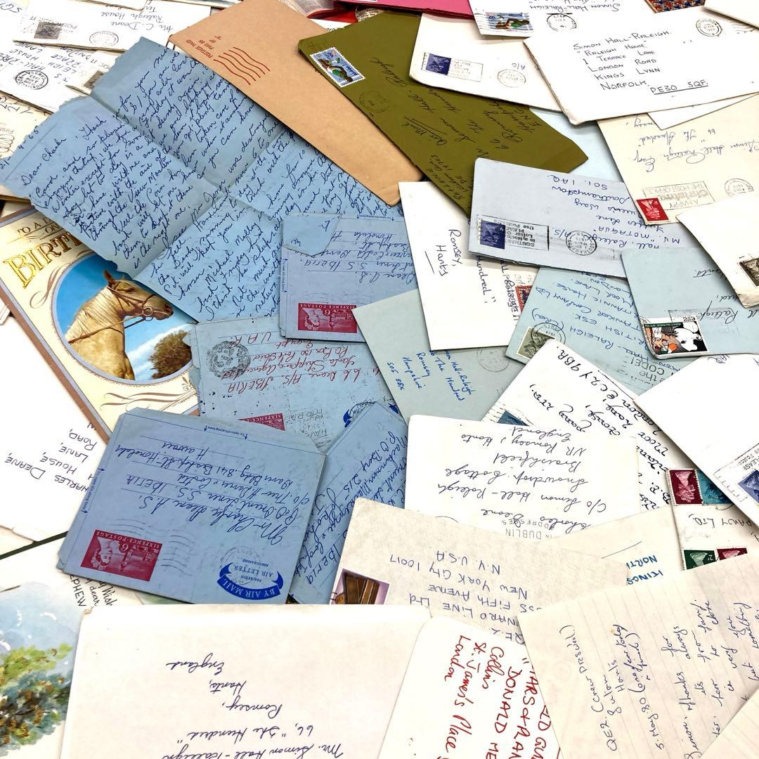 ラスト2手紙・封筒関係の紙モノだけで【800g】 紙物 素材 ジャンクジャーナル