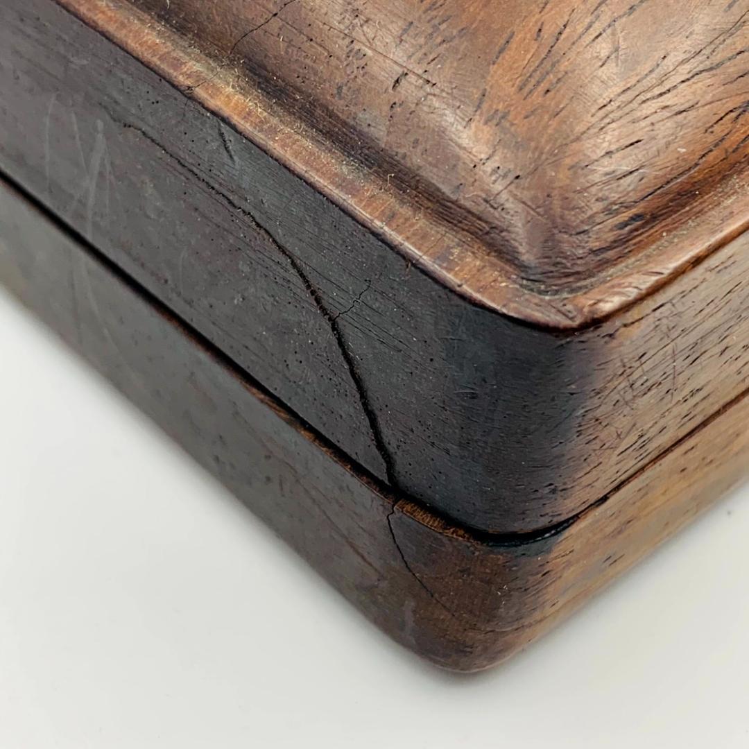 端渓硯 中国 彫刻 古硯 骨董品 木箱付き 書道