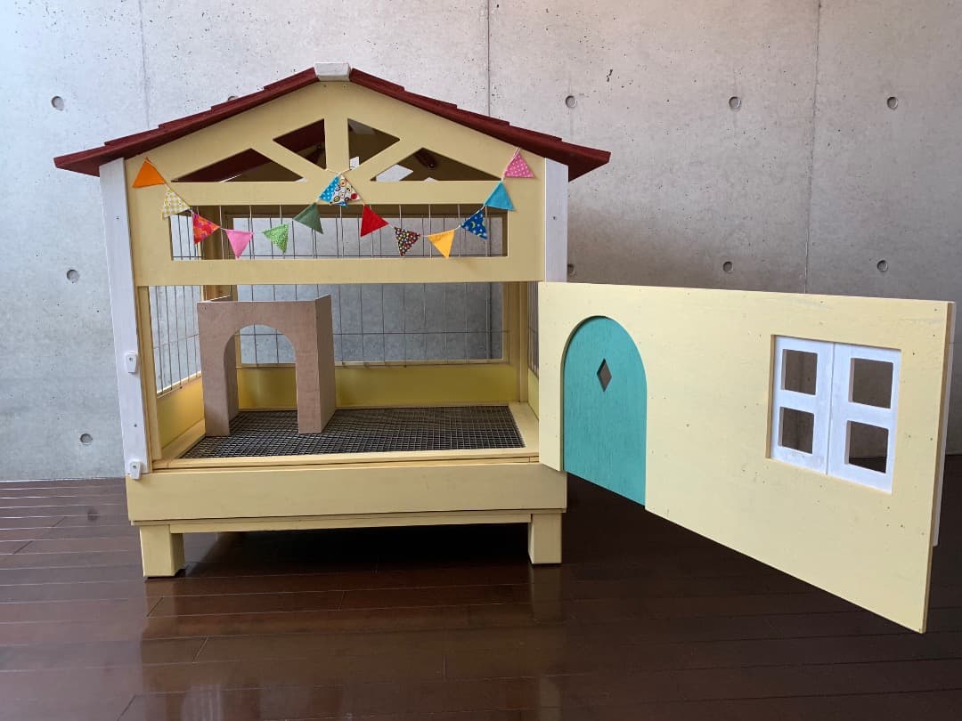 【もちつき】壱番館　北欧デザインペットハウス　うさぎ用ケージ