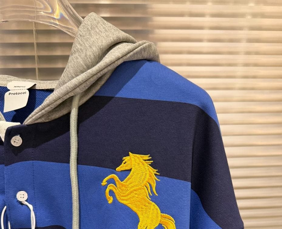 その他 Protocol Index STRIPE POLO HOODIE