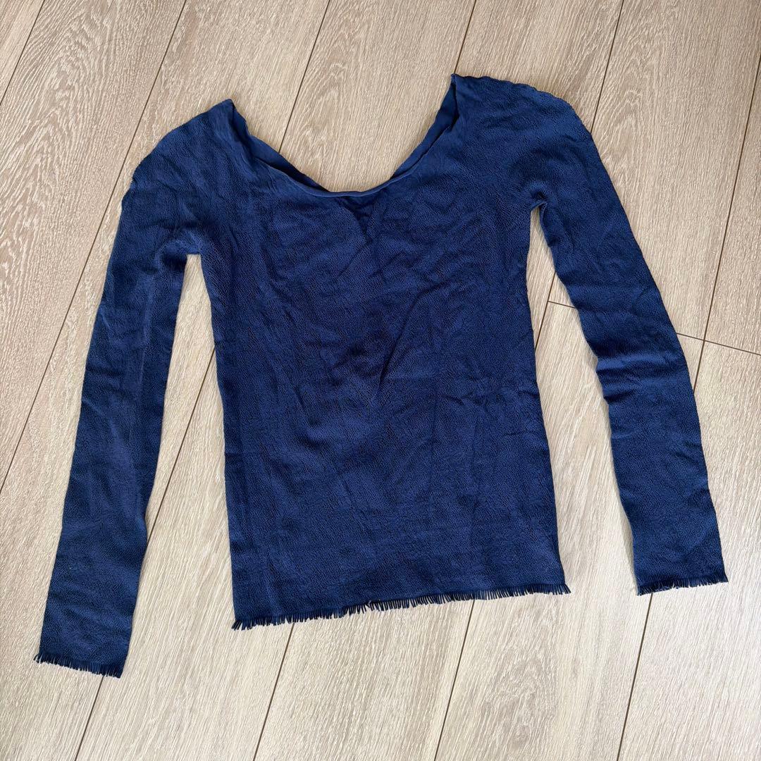 チャコット　ノーソーイングニット　ネイビー ウォームアップウェア　前後2way