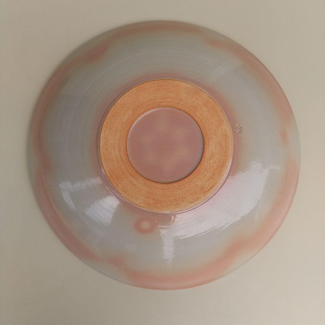 萩焼　十三代　田原陶兵衛　窯変文　皿　直径約44cm