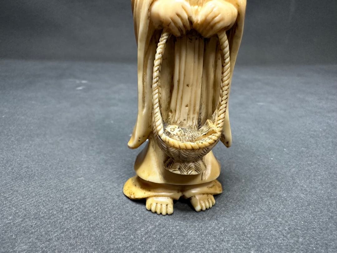 極上　置物　時代物　元禄美人　天然素材　アンティーク　和彫　骨董　飾り物古美術品