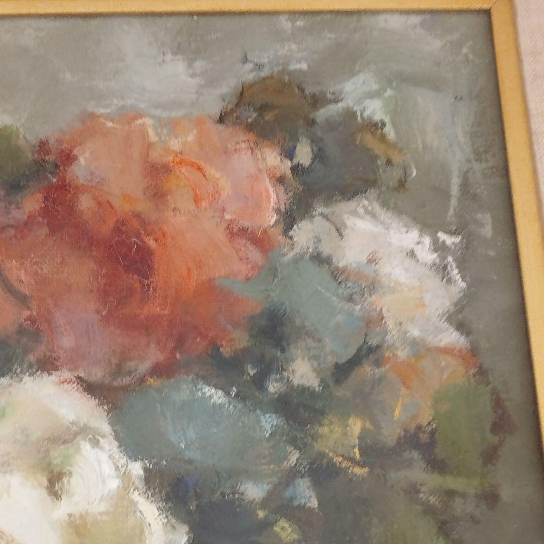 山崎 翠祥「薔薇一九七九」油絵・F3号　「一枚の繪」人気画家　薔薇の名手