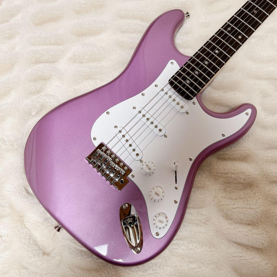 美品 フォトジェニック バーガンディ エレキギター ストラトキャスタータイプ