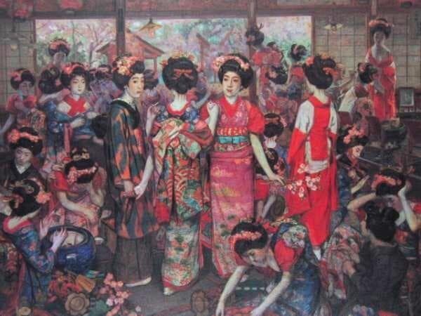 中沢弘光、「踊りの前」、希少画集・額装画、日本製・新品額縁にて額装致します