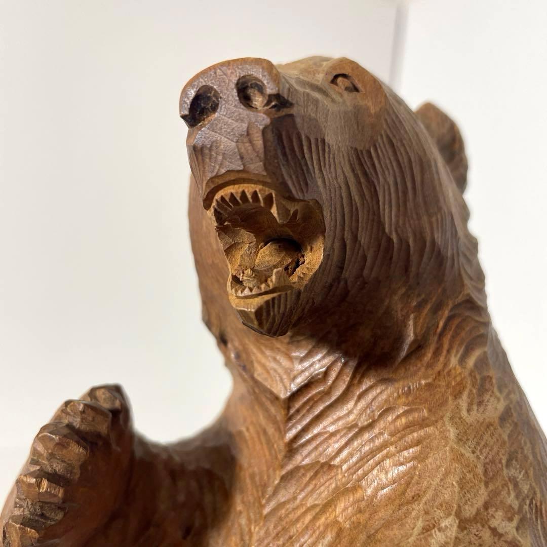 #XG365 アイヌ美術・木彫熊・堀井清司作・一刀彫・民藝・アンティーク・骨董