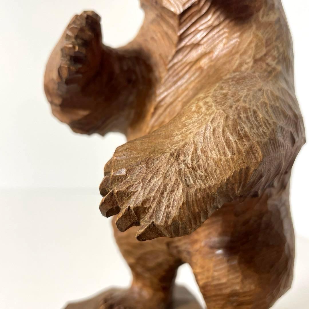 #XG365 アイヌ美術・木彫熊・堀井清司作・一刀彫・民藝・アンティーク・骨董