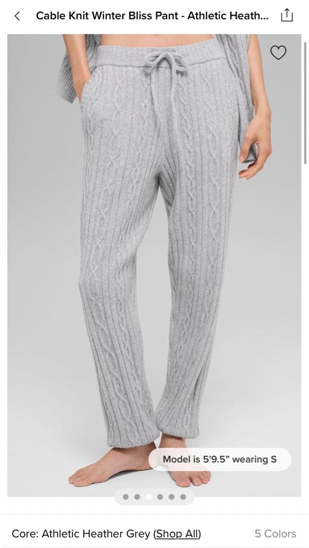 値下げ新品Mサイズ！ALO Cable Knit Winter Pant