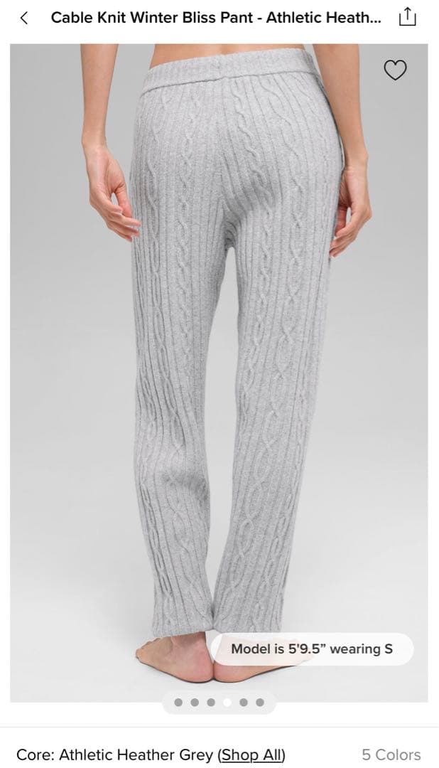 値下げ新品Mサイズ！ALO Cable Knit Winter Pant