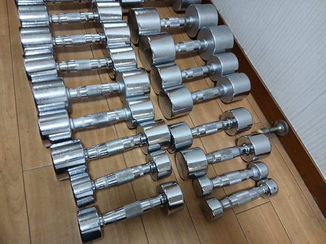 クロムダンベルセット1kg～10kgペア　計110kg