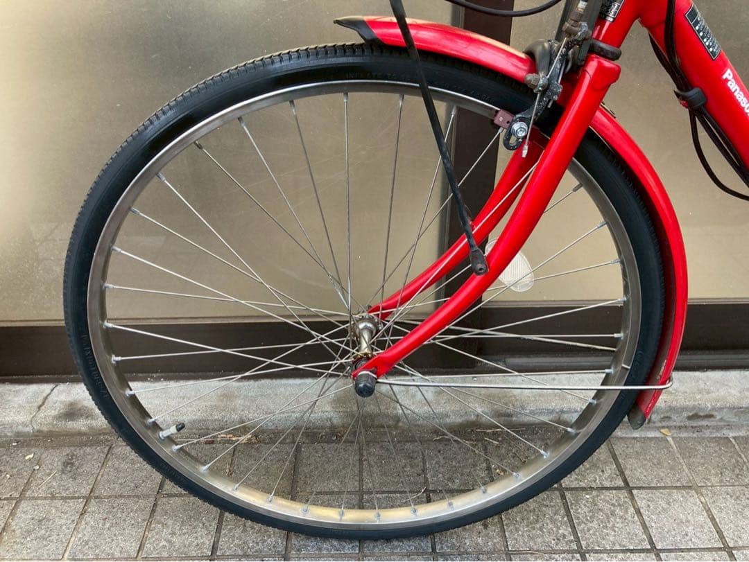 中古電動自転車 パナソニック エーガールズ 26インチ レッド 横浜 №3432
