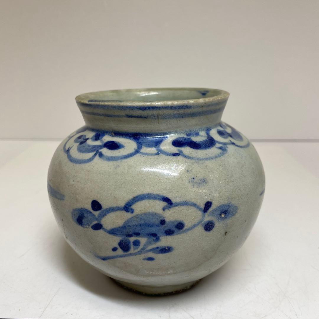 李朝　染付　丸壷　タカオ　最大幅約12㎝ 東里8-0130②