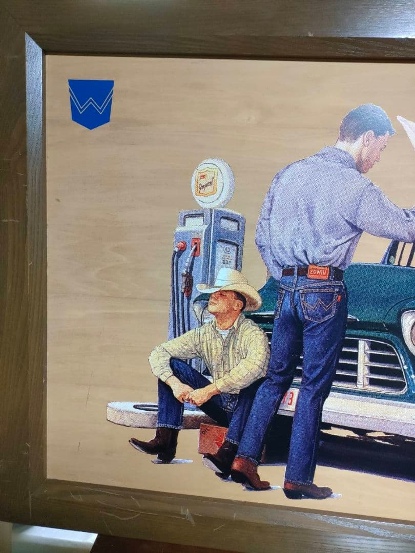 ★EDWIN 非売品 木製看板 DENIM is EDWIN 販促用 ノベルティ