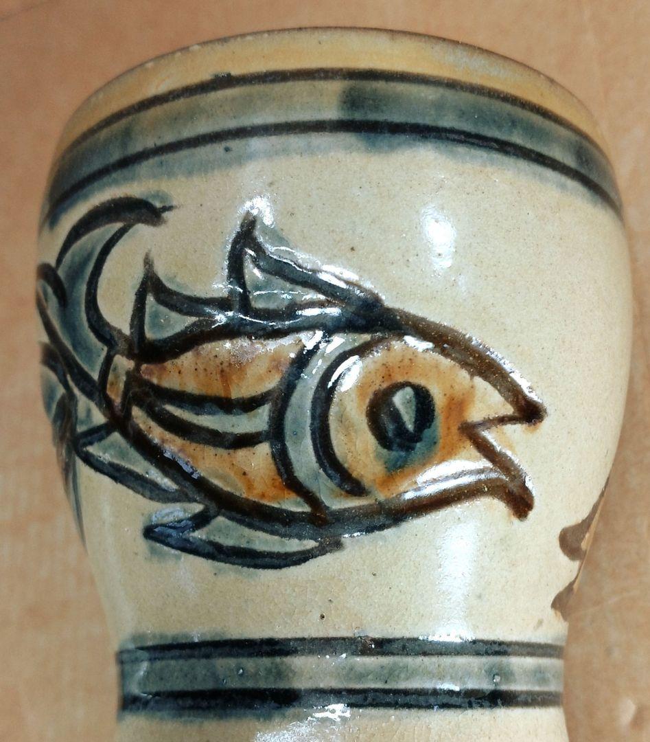 最高傑作【本物保証】人間国宝 金城次郎 壷屋焼ゴブレット 栞 共箱 美品 壺屋焼