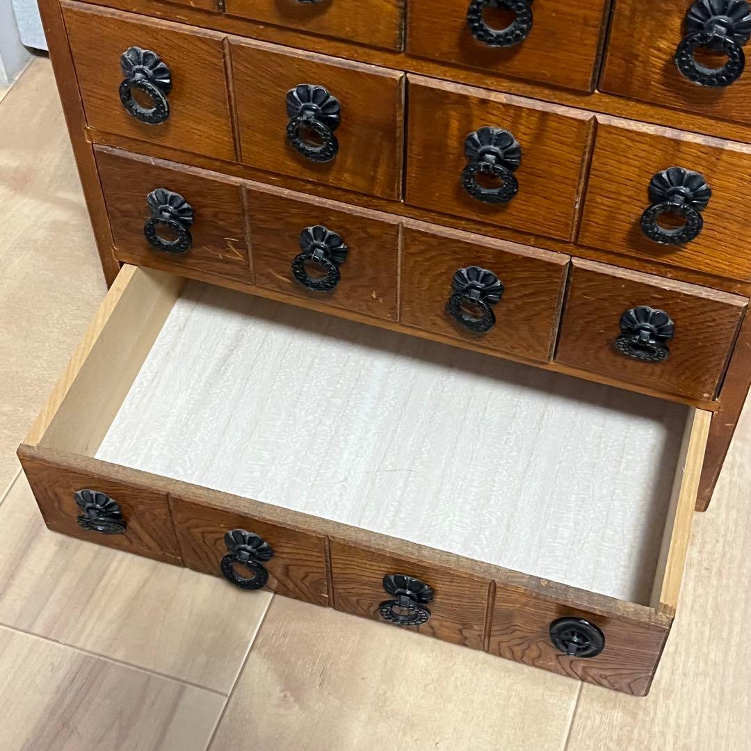 薬棚　薬箪笥　木製　引き出し　アンティーク　レトロ