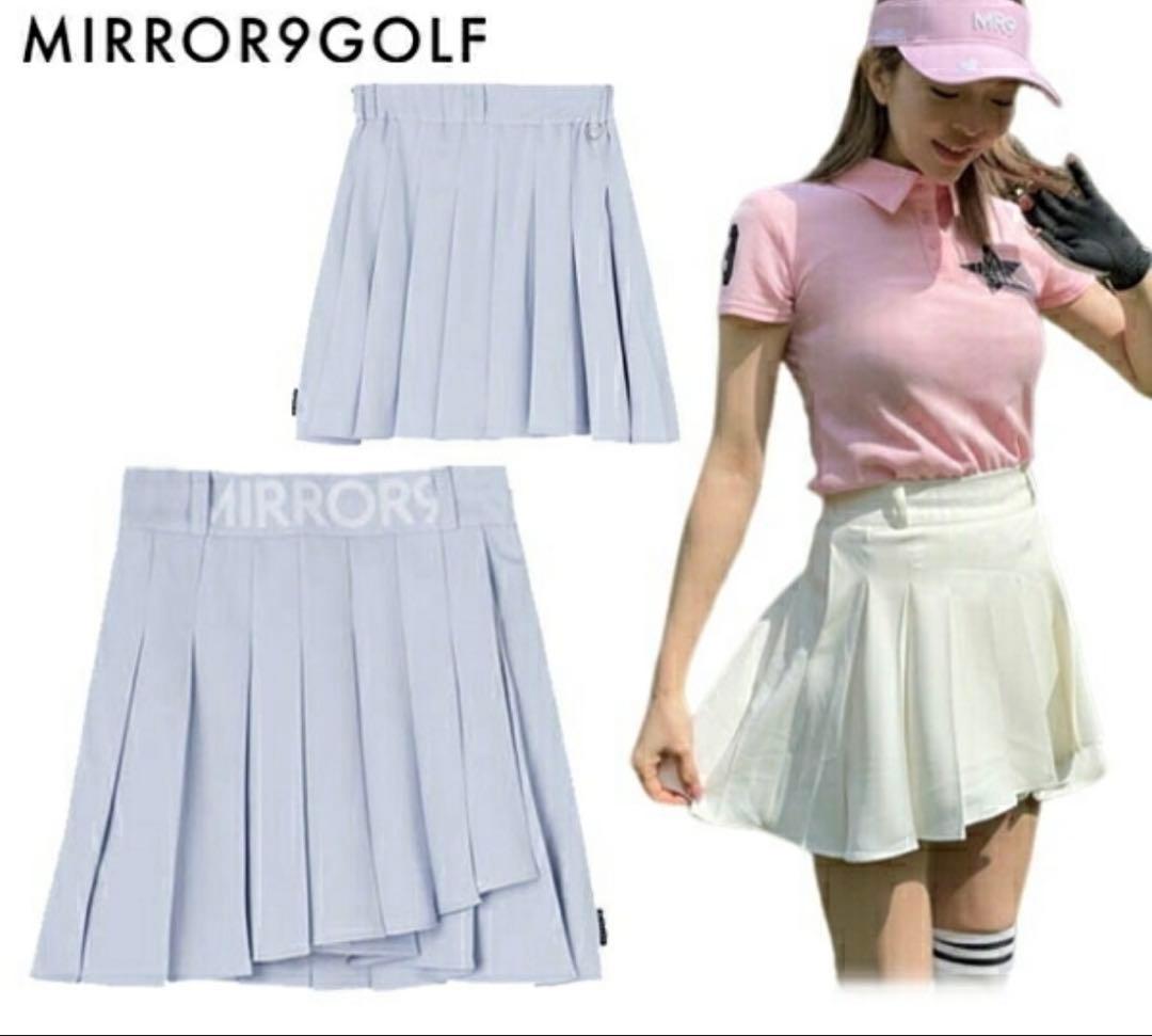 MIRROR9GOLF プリーツスカート ライトブルー