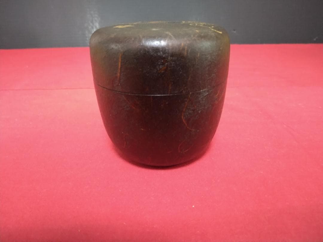 茶道具　　大棗 　【　花筏蒔絵　　一閑張　筑城筑良（造）　】 　 共布共箱