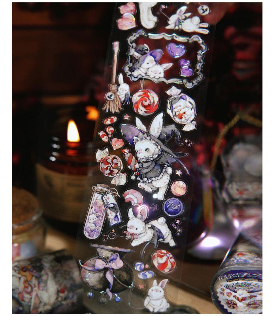 J1017＃兔灵唤魔使(模切贝壳光)野葵切り売り海外人物マステ女の子