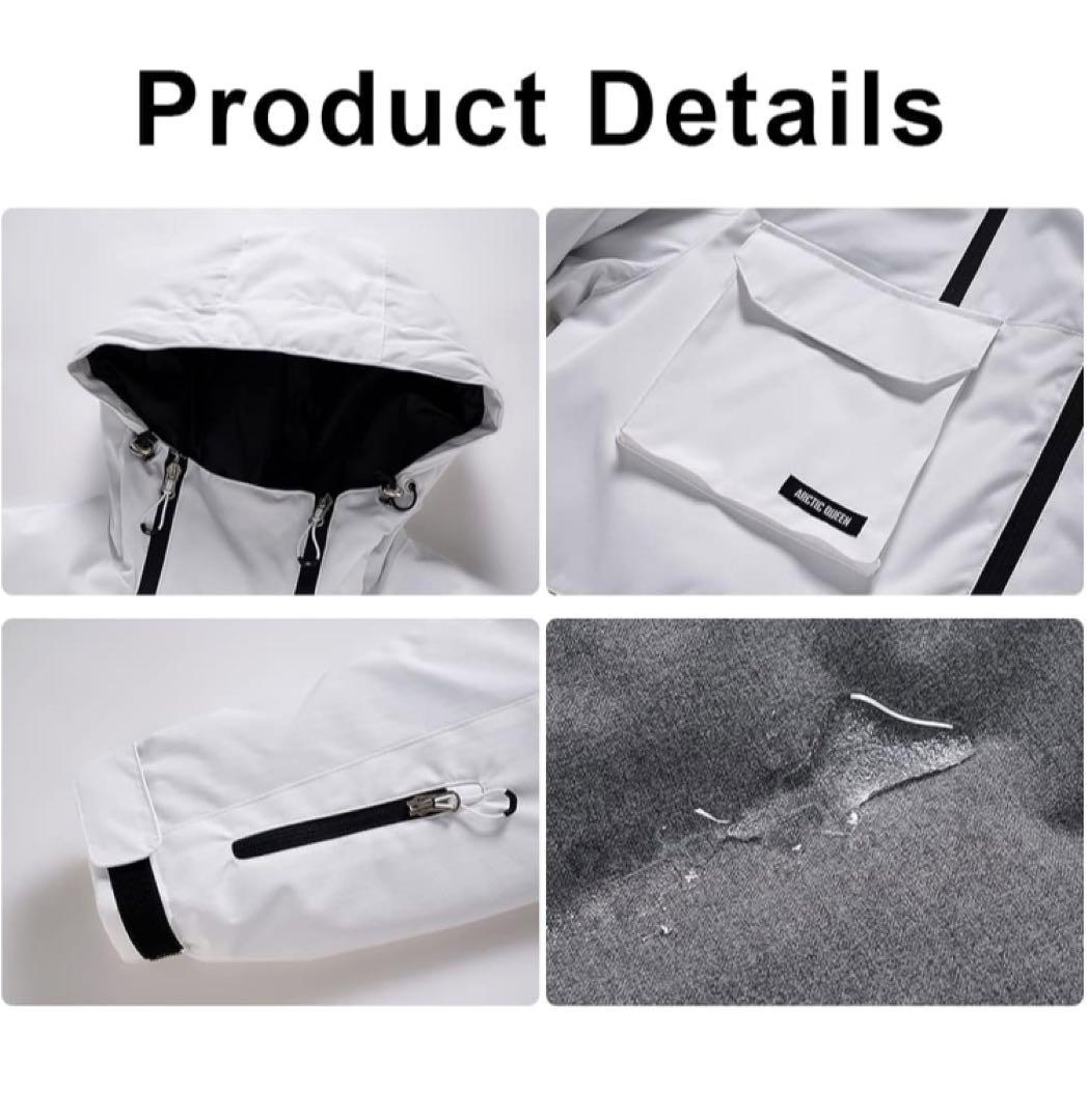 《訳あり未使用品》 HOTIAN スノーボードウェア ホワイト M スキーウェア