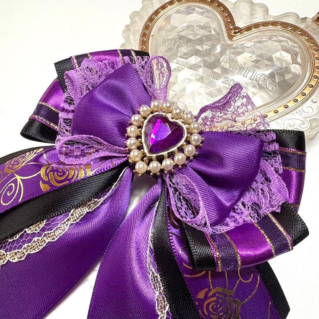 ペンライトリボン　キンブレリボン　ペンラリボン　紫　パープル　V37