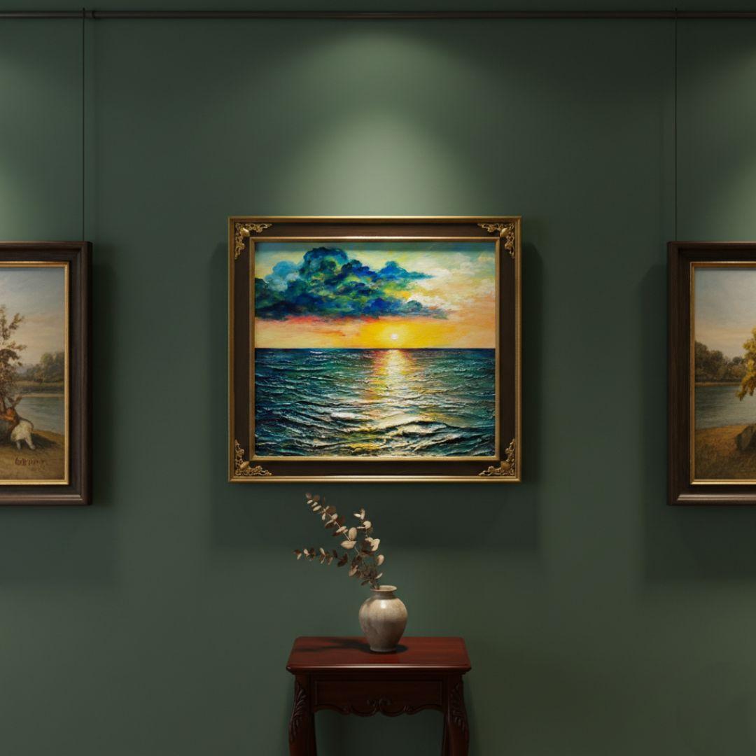 油絵 油彩 油彩画 絵画【Sea at Dusk】