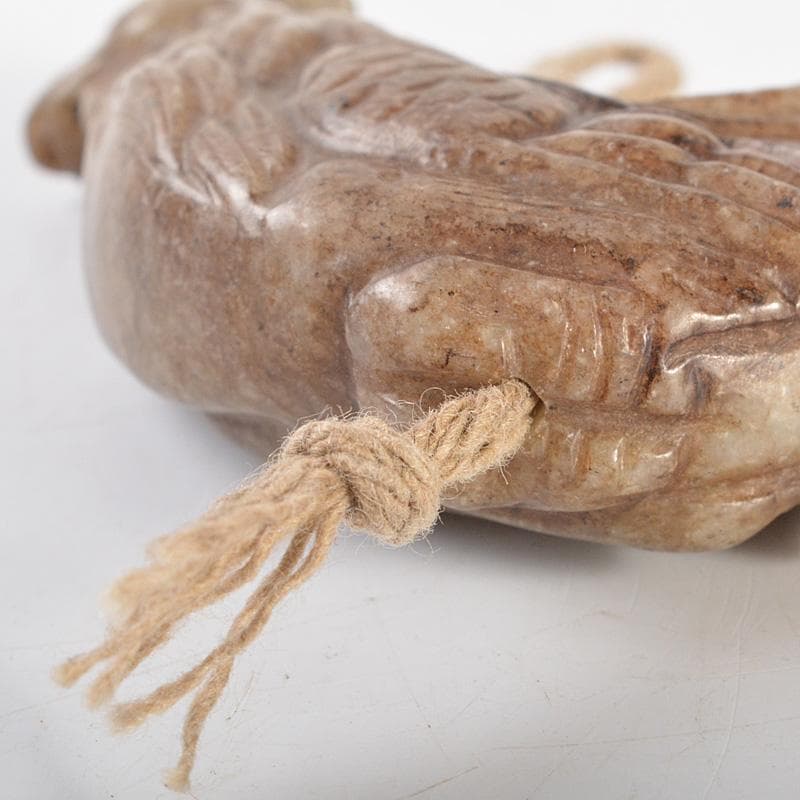 中国　玉石寿山石彫刻　鶏　根付　玉器　C　7209E