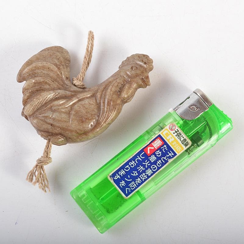 中国　玉石寿山石彫刻　鶏　根付　玉器　C　7209E