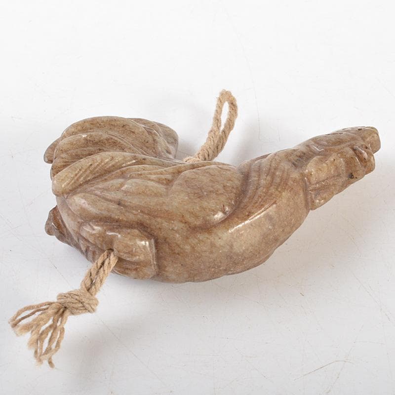 中国　玉石寿山石彫刻　鶏　根付　玉器　C　7209E