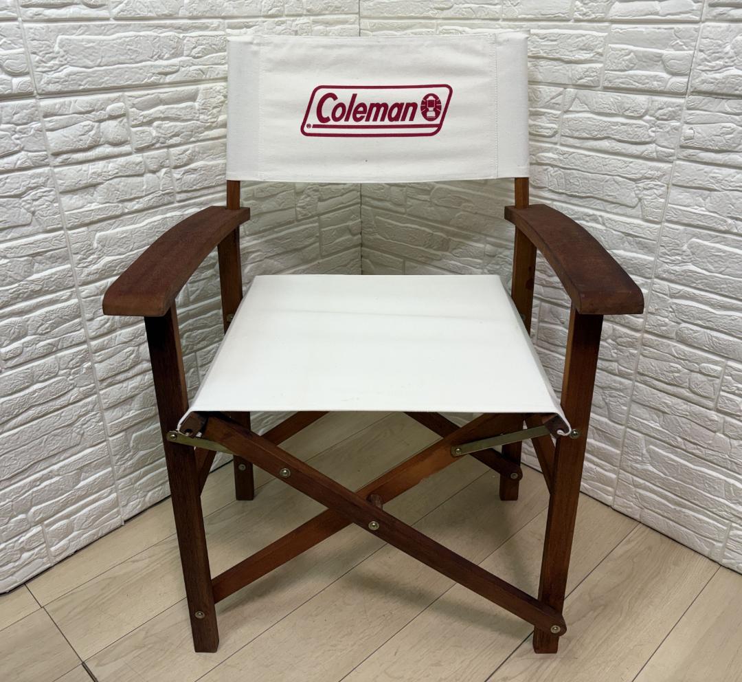 希少 未使用 Coleman コールマン ガーデン ウッドチェア 折りたたみ ①