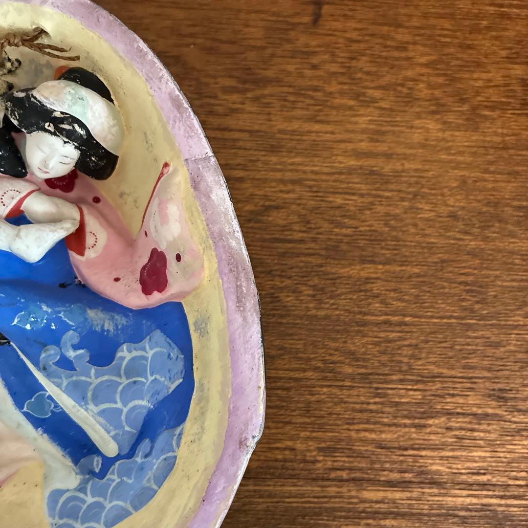 希少 骨董 お多福 春画 枕絵 裏隠し 色彩 陶器 陶磁器 古美術 壁掛け 時代