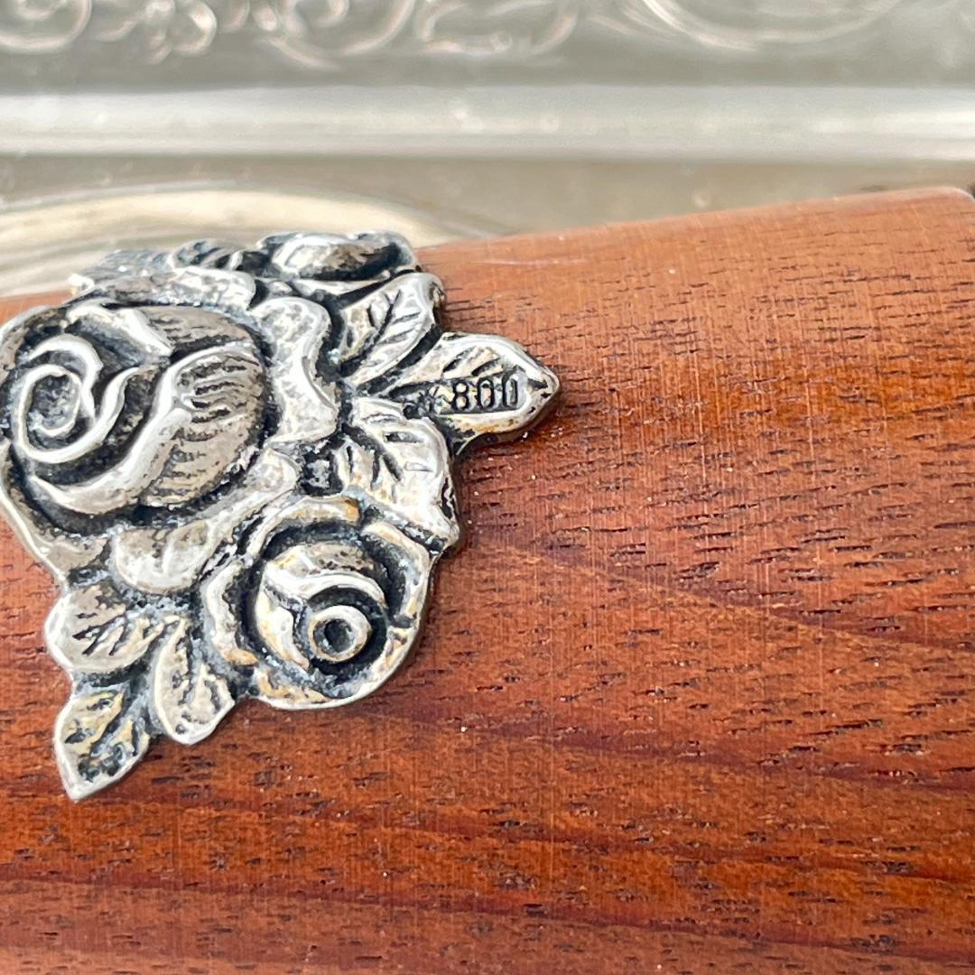 【ドイツ】 薔薇のピックフォーク 6本 / レリーフのホルダー【純銀】