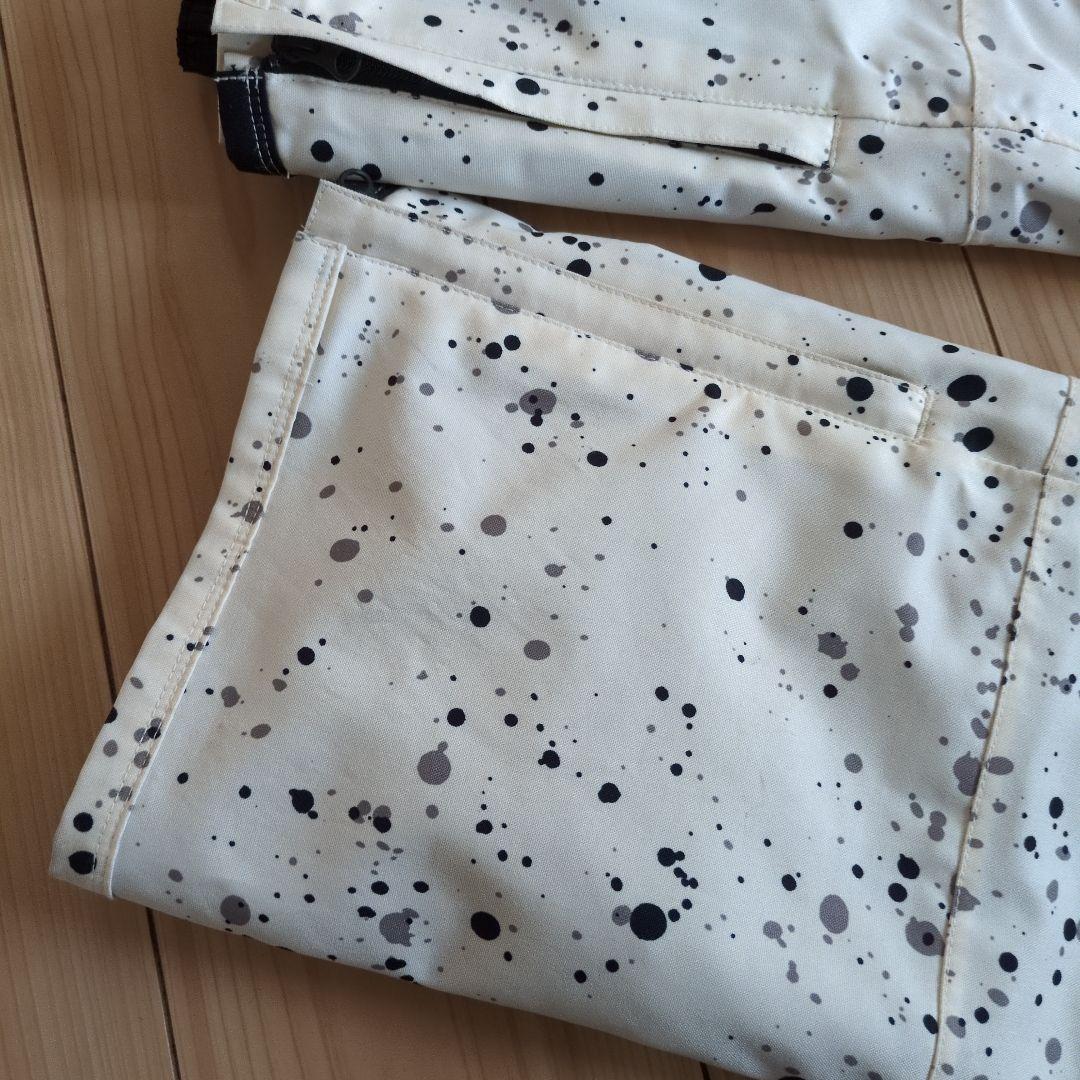 美品　Burton スノーボードウェア ホワイト スプラッター　ビブパンツ