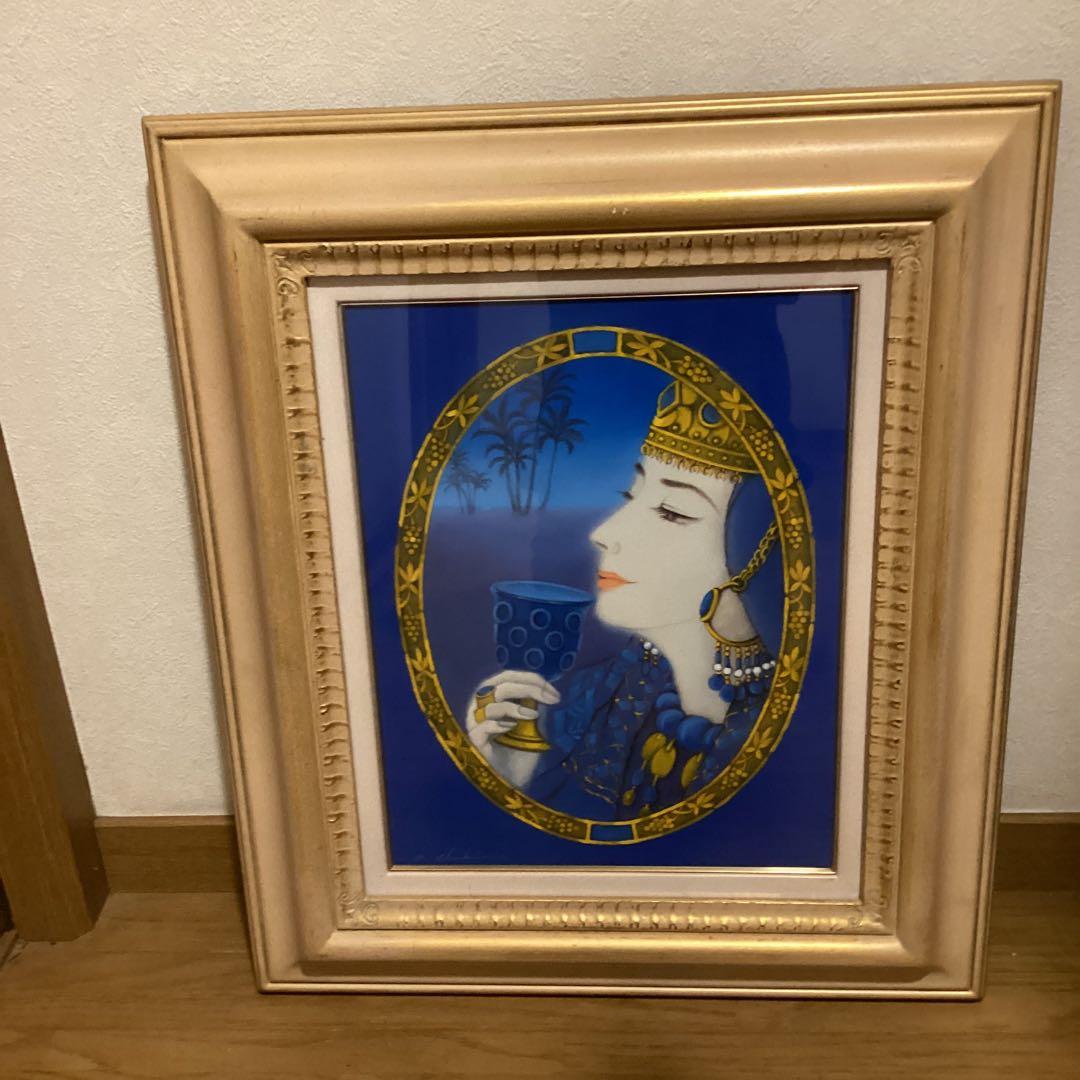 大久保千尋　【　油彩画　タイトル　マグリブの王妃　】　F6号　額装仕立　即決品
