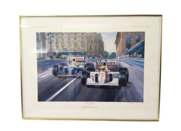 希少 アイルトンセナ 直筆サイン入り リトグラフ モナコGP