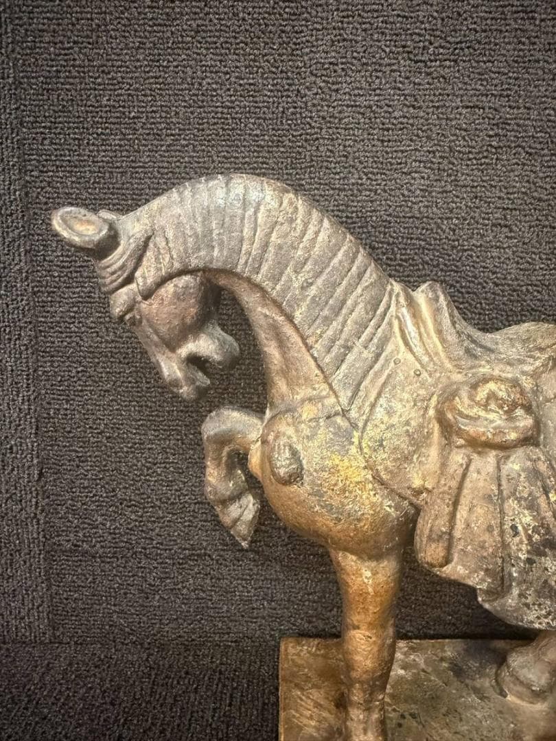 限定値下　まごころ堂　馬　銅像　高24㎝　幅31㎝　6167