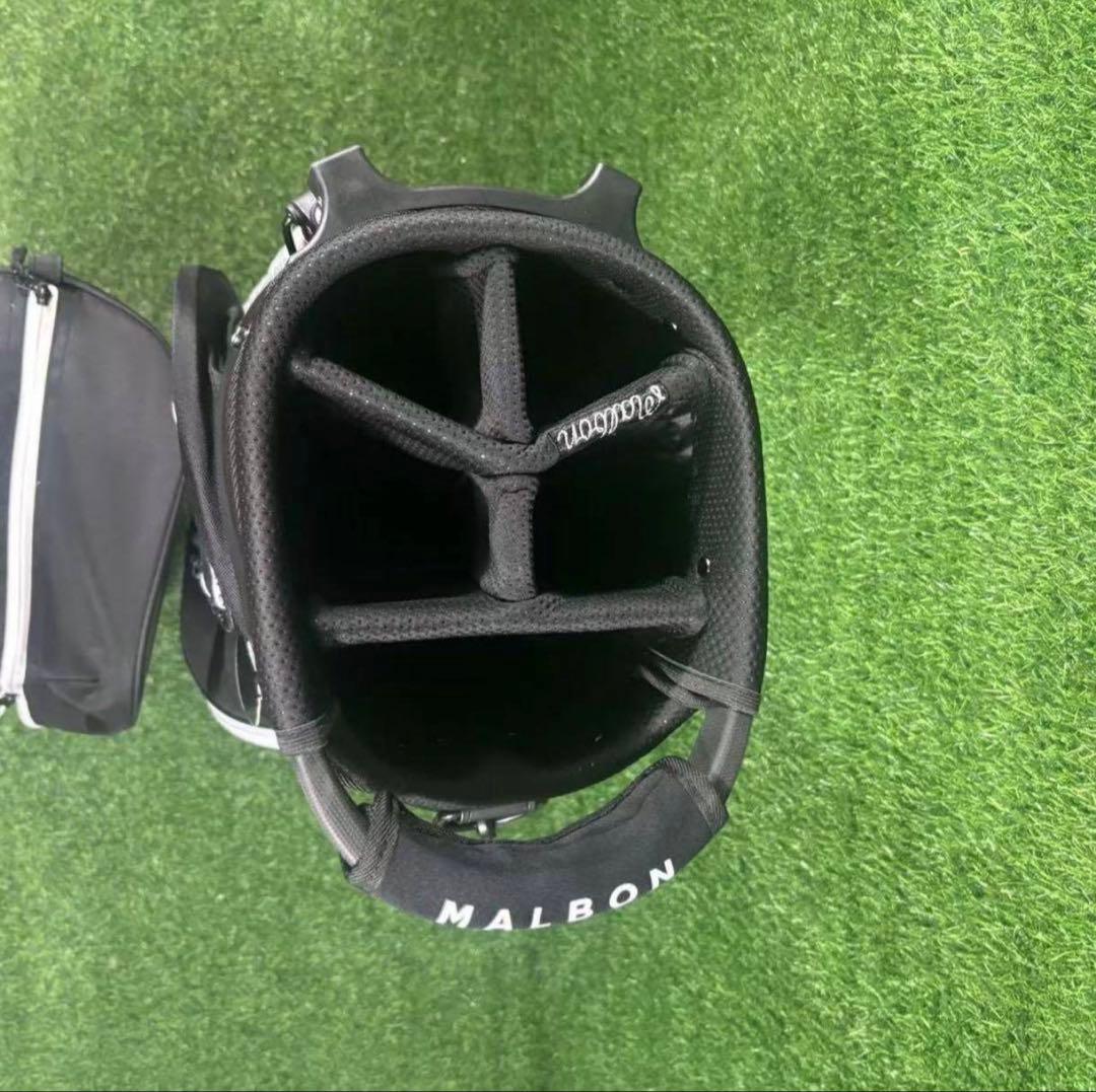 Malbon マルボンゴルフ キャディバッグ 軽量キャンバス ブラックスタンド型