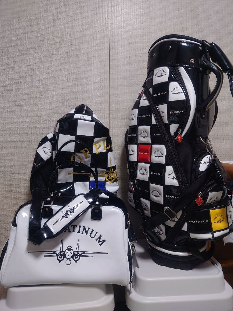 GRANDPRIX,チェック柄キャディバッグセット