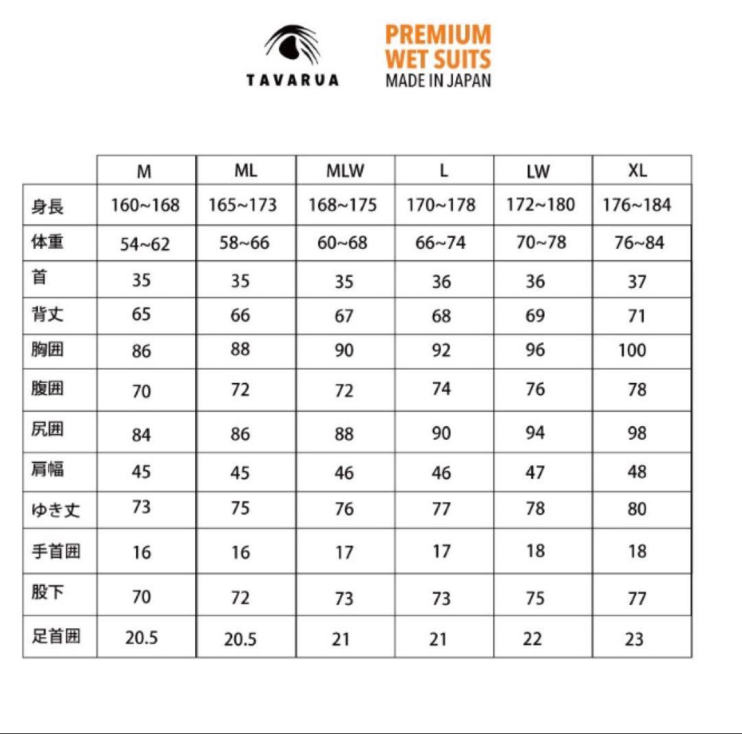 新品未使用 TAVARUA タバルア　フルスーツ　3x2㎜