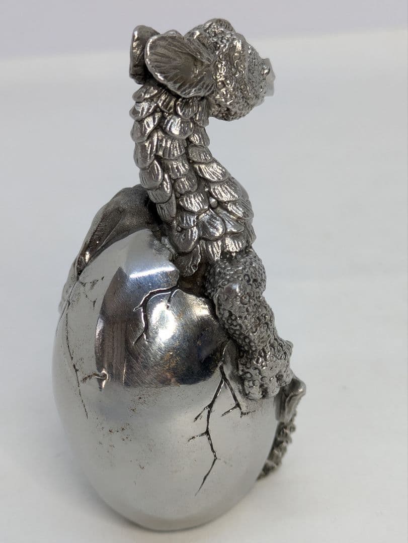 ☆b721、龍はあらゆる願いを叶える 錫 置物 干支 龍（辰） 黒漆加工