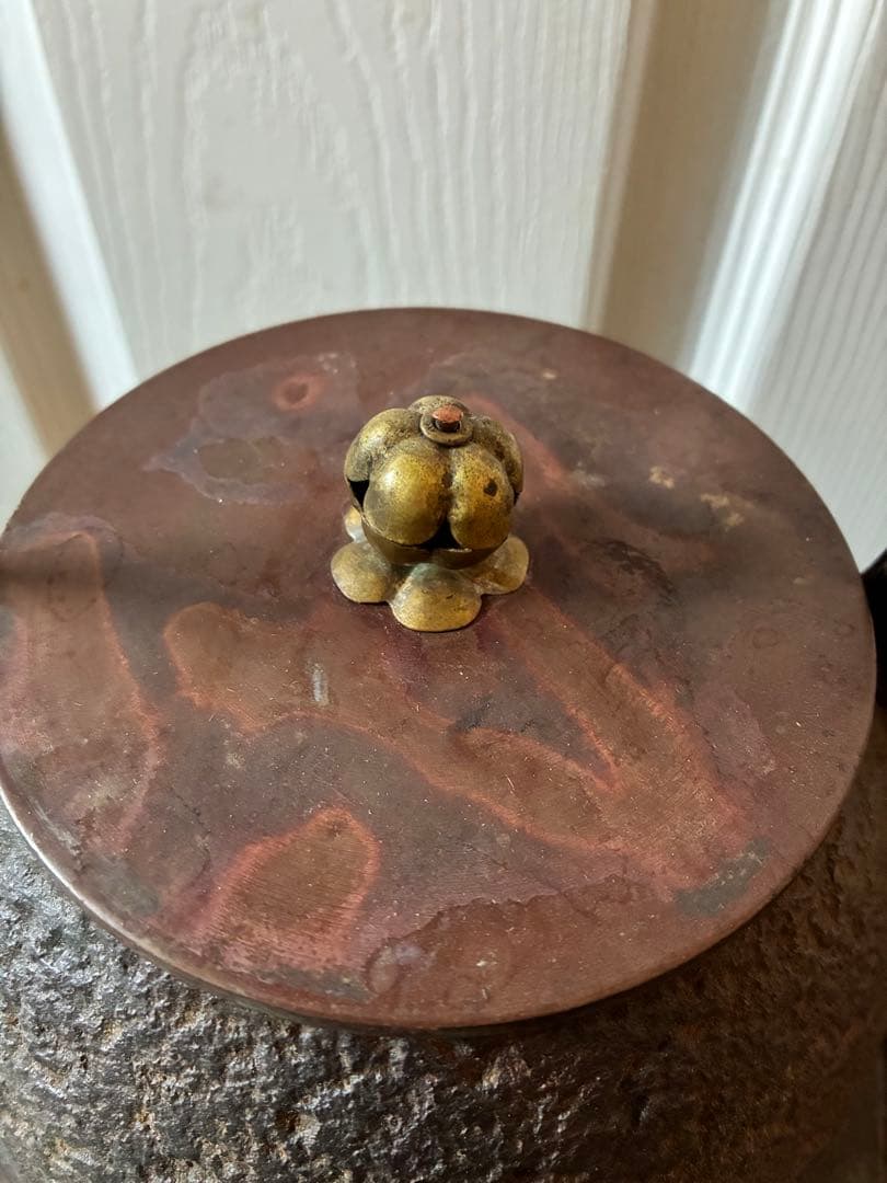 龍文堂 鉄瓶 在銘　銀象嵌