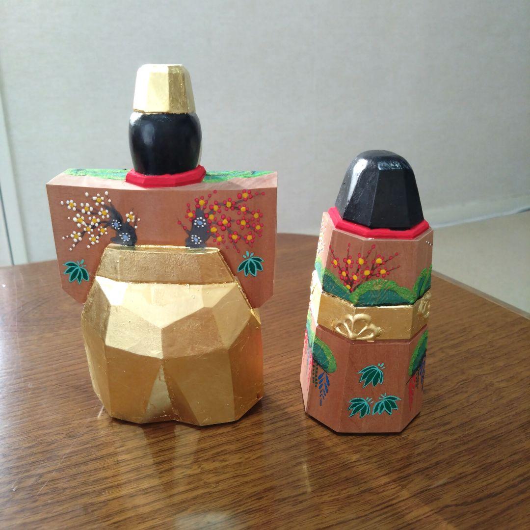 奈良一刀彫　立雛　鎌田麦風