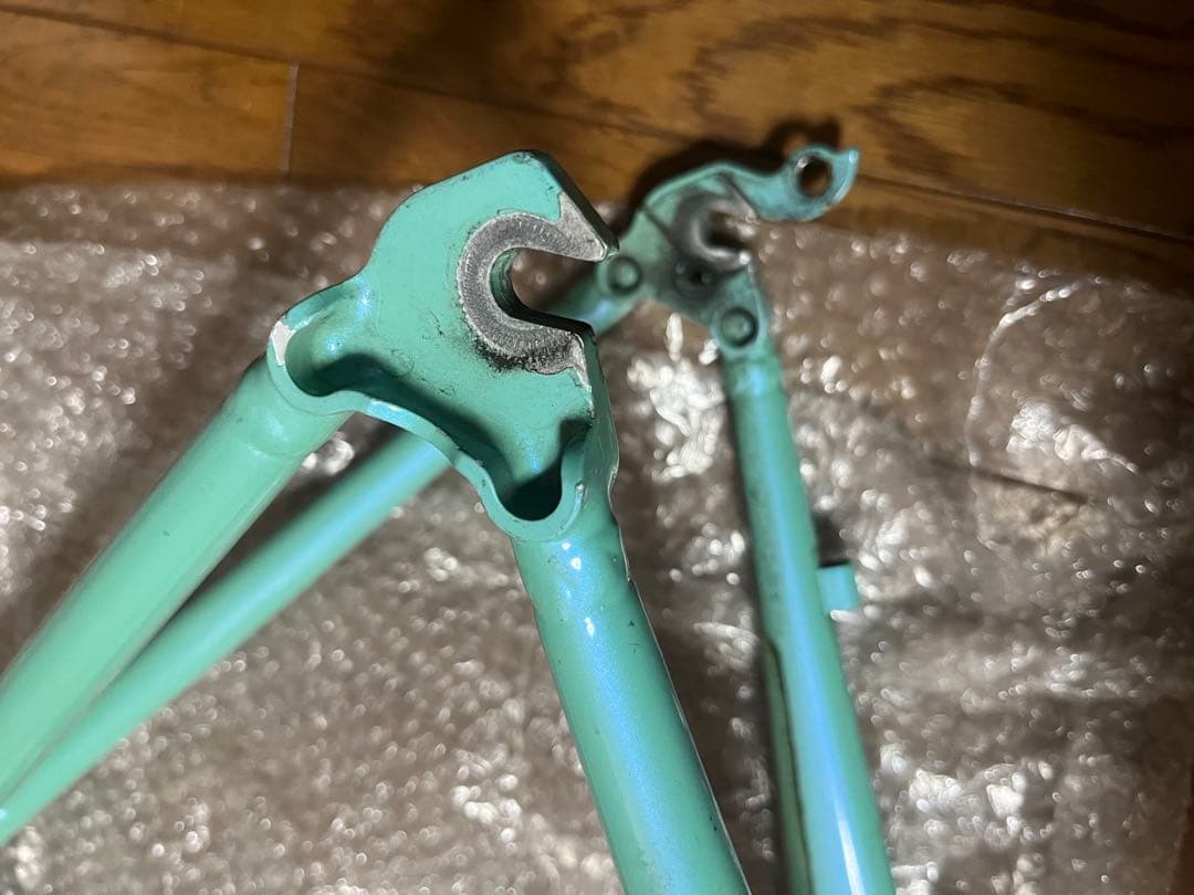 Bianchi ロードバイクフレーム 水色 カーボンフォーク 中古