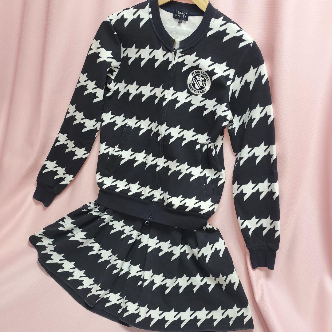 パーリーゲイツ セットアップ ゴルフウエア 総柄 スウェット スカート 上下
