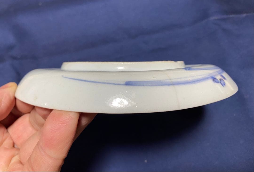 古伊万里　椿か梅　大明銘　中皿