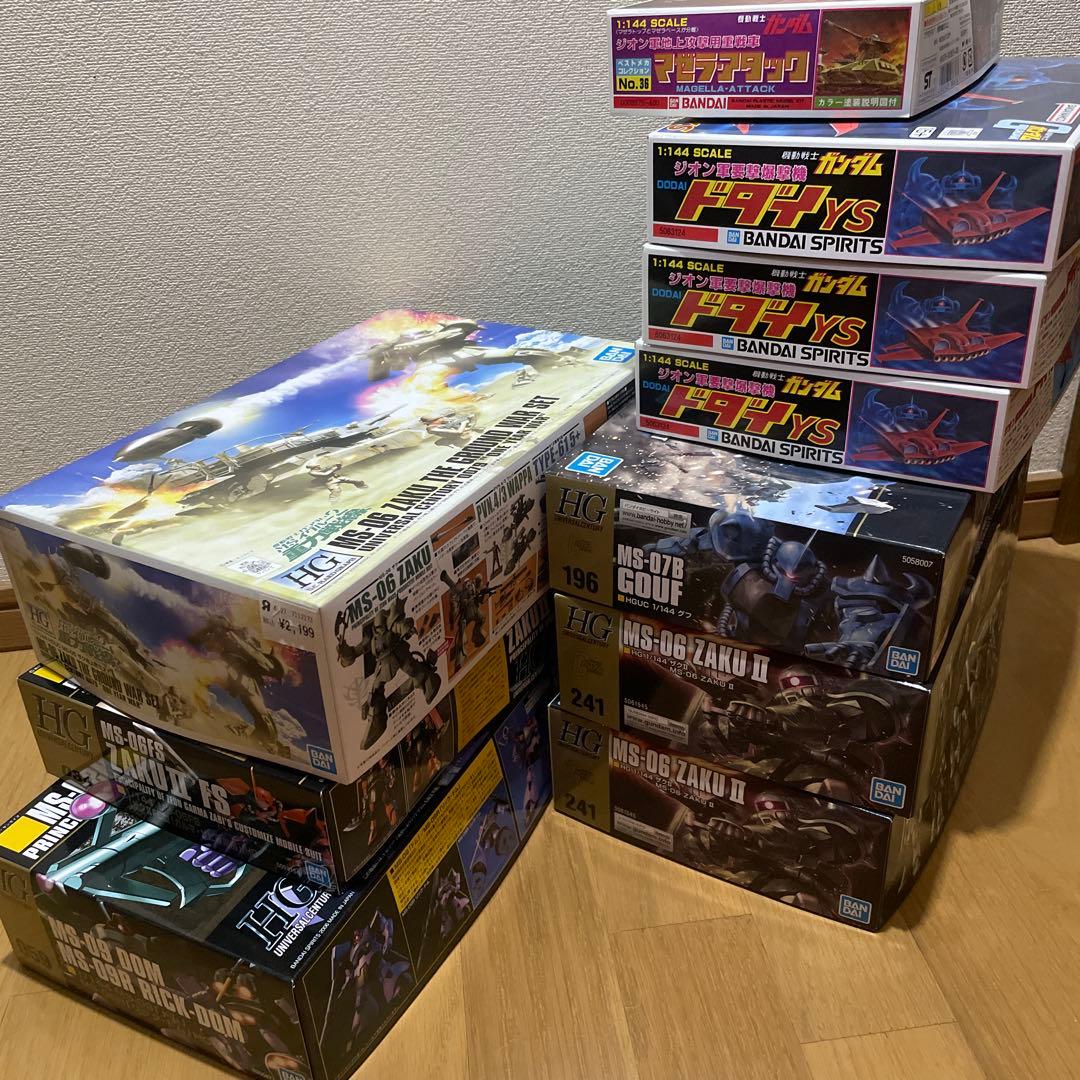 ガンプラ 1/144 ザク地上戦セット　グフ　ドム　ガルマザク　ドダイ他