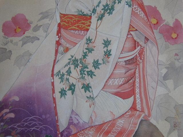 青山亘幹、【舞妓】、希少な額装用画集より、新品額装付、状態良好