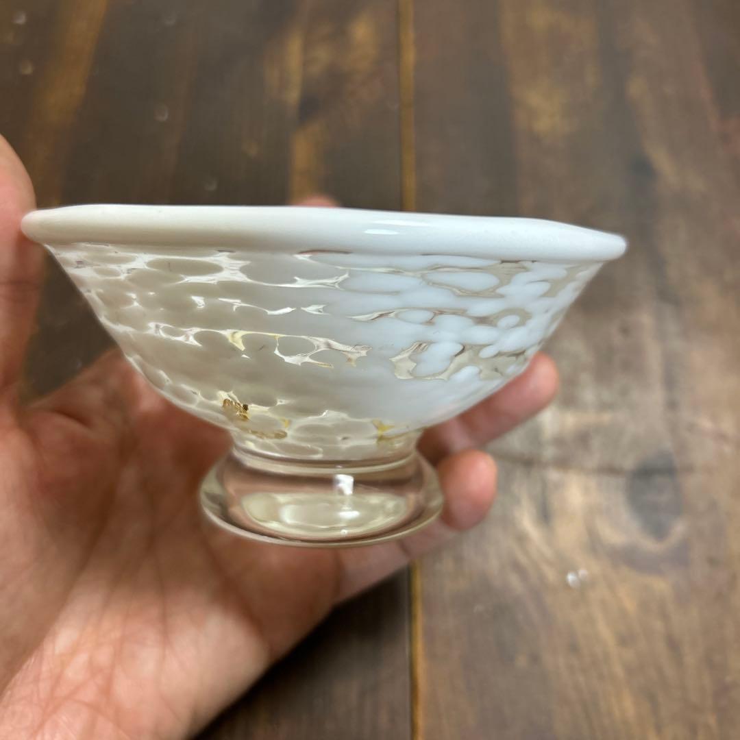 ガラス作家　石井康治　カップ＆ソーサー　金彩　工芸品　成川美術館展示品　手吹