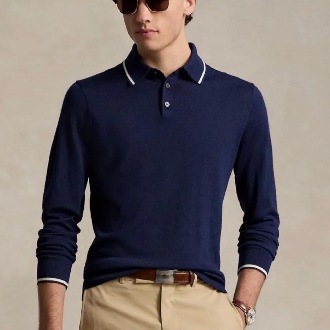 RLX ゴルフ パフォーマンス ポロカラー セーター ラルフローレン ネイビー