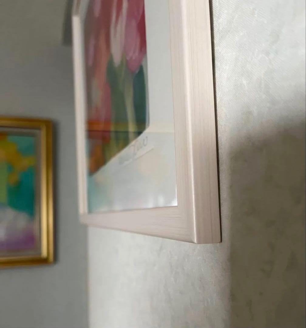 新品額入り　限定版画　直筆サイン・エディション番号・証明書あり　ジニー・キム　赤